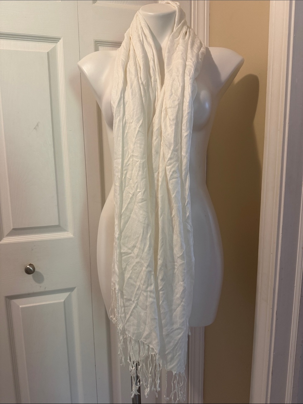 White Cashmere/Silk Blend XL Scarf